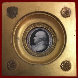French School Circa 1800 "portrait Of A Man" Gouache On Ivory, Frame Circa 1800