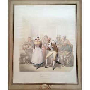 Opizgeorg Emanuel (1775-1841) "gallant Scene" Watercolor, Signed