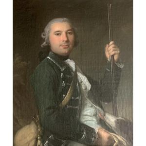 Wibault Jacques (1729-1816) "portrait Of A Hunter And His Dog" Oil/canvas, Signed, Located, Dated