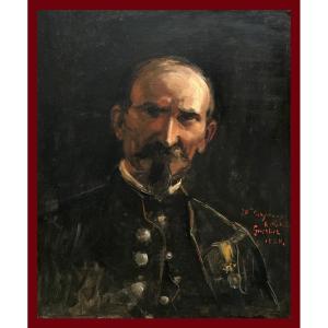 Carpeaux Jean-baptiste (1827-1875) "portrait Of A Man" Oil/canvas, Signed, Dated, A Dedication