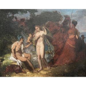 Etty William (1787-1849) Attr. To English School "the Judgment Of Paris" Oil/canvas, Frame 1800