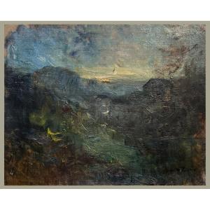 Ravier François-auguste (1814-1895) "landscape Of Morestel With Blue Sky" Oil On Canvas, Signed
