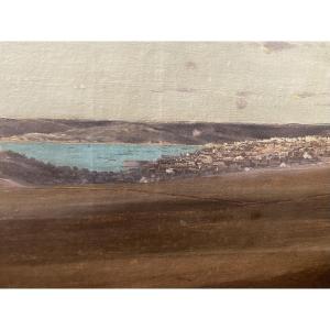 Durand Brager Henri (1814-1879) "panoramic View/battle Of Sevastopol" Oil/canvas, Signed, Dated