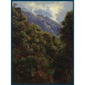 Giroux André (1801-1874) "mountain Landscape" Oil On Canvas