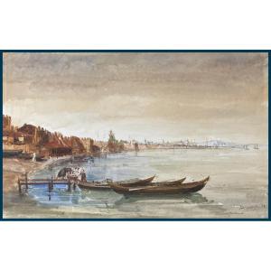 Sabatier François Victor (1823-1891) "constantinople" Drawing/watercolor And Gouache, Signed, Dated