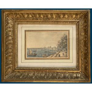 Victor Nicolle (1754-1826) "view Westminster/somerset Garden,london"watercolor, Beautiful Frame