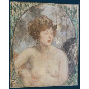 Blanche Jacques Emile (1861-1942) "presumed Portrait Of Maud May Babcock" Oil On Canvas, Signed