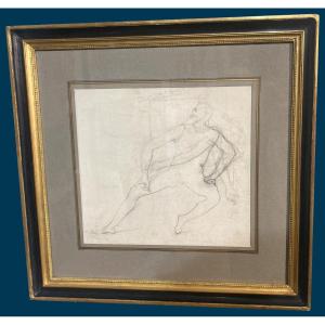 Ingres Jean-auguste Dominique (1780-1867) "henri Iv" Drawing/black Pencil, Provenance, 19th-century Frame