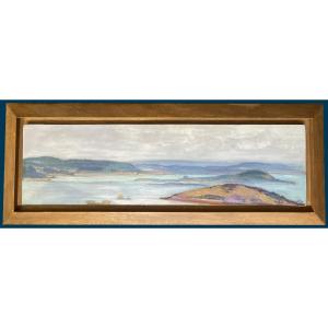 Henry Waroquier (1881-1970) "monks' Island, Brittany" Oil On Cardboard, Monogrammed