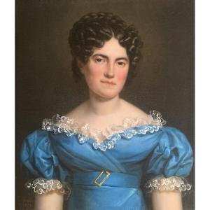 Cheradame Sophie Née Bertaud (1793-1829) "portrait Of A Woman" Oil/canvas, Signed, Dated, Frame