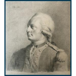Jean-jacques De Boissieu (1736-1810) "portrait Of A Man" Drawing/black Chalk,monogrammed, Dated