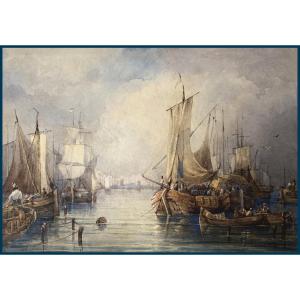 William Wyld (1806-1889) "marine" Drawing/watercolor, Signed