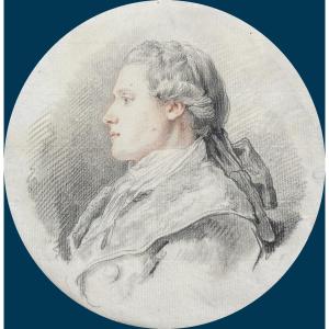 Saint Ours Jean-pierre (1752-1809) "portrait Mathias Devillers (1753-1832)" Drawing/black Chalk