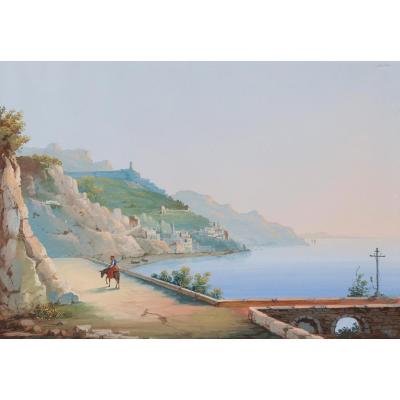 "a Pair Of Two Neapolitan Gouaches" Italian School, Naples Around 1830, Gouache