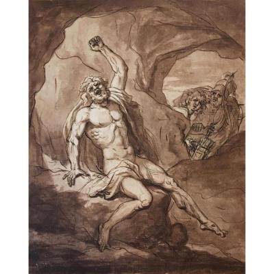 Gibelin Esprit Antoine, Attributed To "mythological Subject" Drawing/pen And Brown Wash