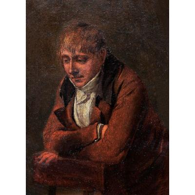 Boilly Louis Léopold (1761-1845) Attributed To "presumed Portrait Of Joseph Chinard" Oil/paper