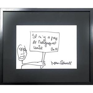 Ben, Benjamin Vautier Said - There Is No United Belgium - Felt Pen On Paper