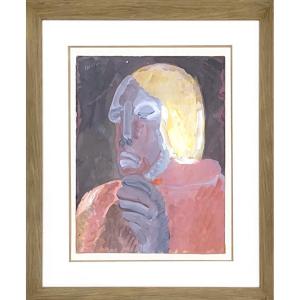 André Lanskoy - Homme De Profil - Gouache Sur Papier