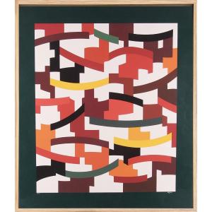 Yaacov Agam - Green Matrix - Screenprint - 1976