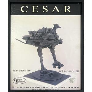 César Baldaccini - Color Poster Exhibition At The Galerie De Bellecour - Offset Printing - 1988