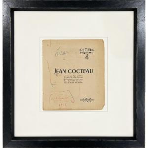 Jean Cocteau - Profile Of A Young Man, Villefranche Sur Mer - Autograph Drawing - 1958