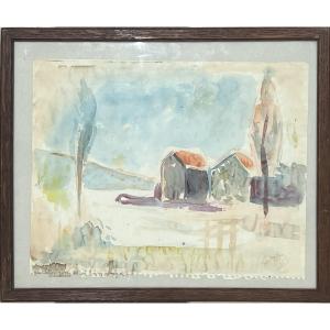 Manuel Ortiz De Zarate - Landscape - Watercolor On Paper