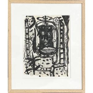 Michel Macréau - Meeting Of The Mouse - Gouache On Newspaper - (19)79