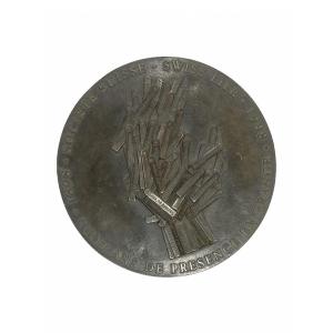 Arman Fernandez - The Outstretched Hand - Patinated Bronze Medal 