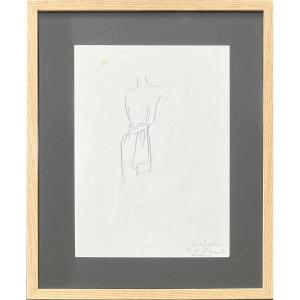 Yves Saint Laurent - Original Drawing - Textile Study - Graphite