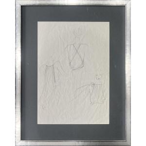 Yves Saint Laurent - Original Drawing - Triple Study - Graphite