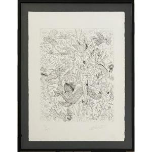 Robert Combas - The Dragon - Engraving - 2014