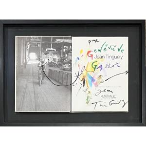 Jean Tinguely - Untitled - Mixed Media And Collage On The Flyleaf Of A Book