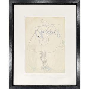 Yves Saint Laurent - Drawing Of A Cape - Graphite Pencil - Circa 1988