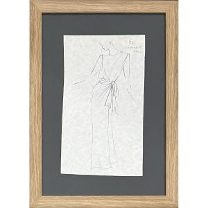 Yves Saint Laurent - Dress Sketch - Graphite Pencil - 1992
