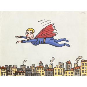 Antonio Segui - Superman - Aquagravure On Paper - Circa 2008