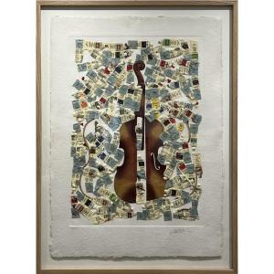 Arman - Violin And Paint Tubes - Etching And Embossing - 1980