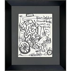 Robert Combas - The Nazi Mobster, Bean-fucker - Felt-tip Pen Drawing - 1987