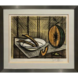 Bernard Buffet - Still Life With Melon And Plate - Lithograph 