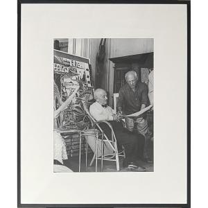 André Villers - Pablo Picasso & Daniel-henri Kahnweiler - Silver Gelatin Print - 1961