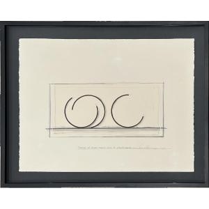 Bernar Venet - Position Of Three Major Arcs Of 256.5° Each - Lithograph And Collage