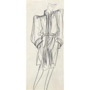 Yves Saint Laurent - Sketch - Fashion Design - Graphite