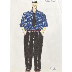 Sonia Rykiel - Fashion Design - Felt Pen And Graphite