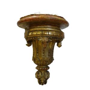Louis XVI Period Carved And Gilded Wooden Wall Pedestal