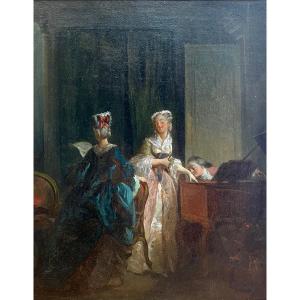 French School, Circa 1770–1790, In The Circle Of Jean-frédéric Schall - Seduction In Music