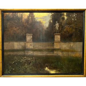 János Gábriel Stein (1874-1949) - Gardens At Dusk