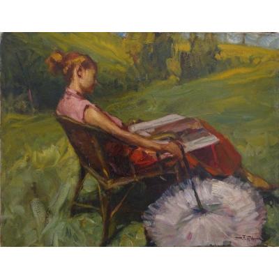 Durando Togo Richard (1910 -?) - Young Girl Reading