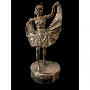 Danseuse à La Jupe Légère - Franz Xavier Bergmann -Ecole Autrichienne C.1900 