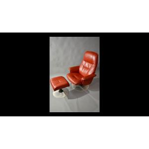 Swedish Swivel And Tilting Armchair With Footrest Anderssons