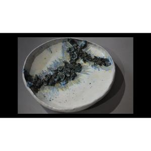 Important Decorative Dish With Polychrome Decor