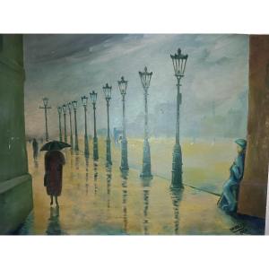 Oil On Panel Aribalet 1956